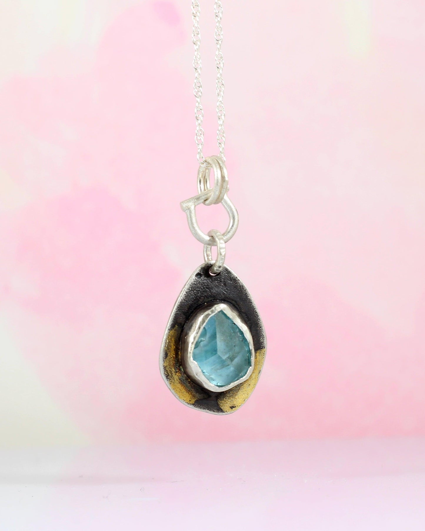 Raw Zircon Pendant - Keum-Boo pendant necklace #1