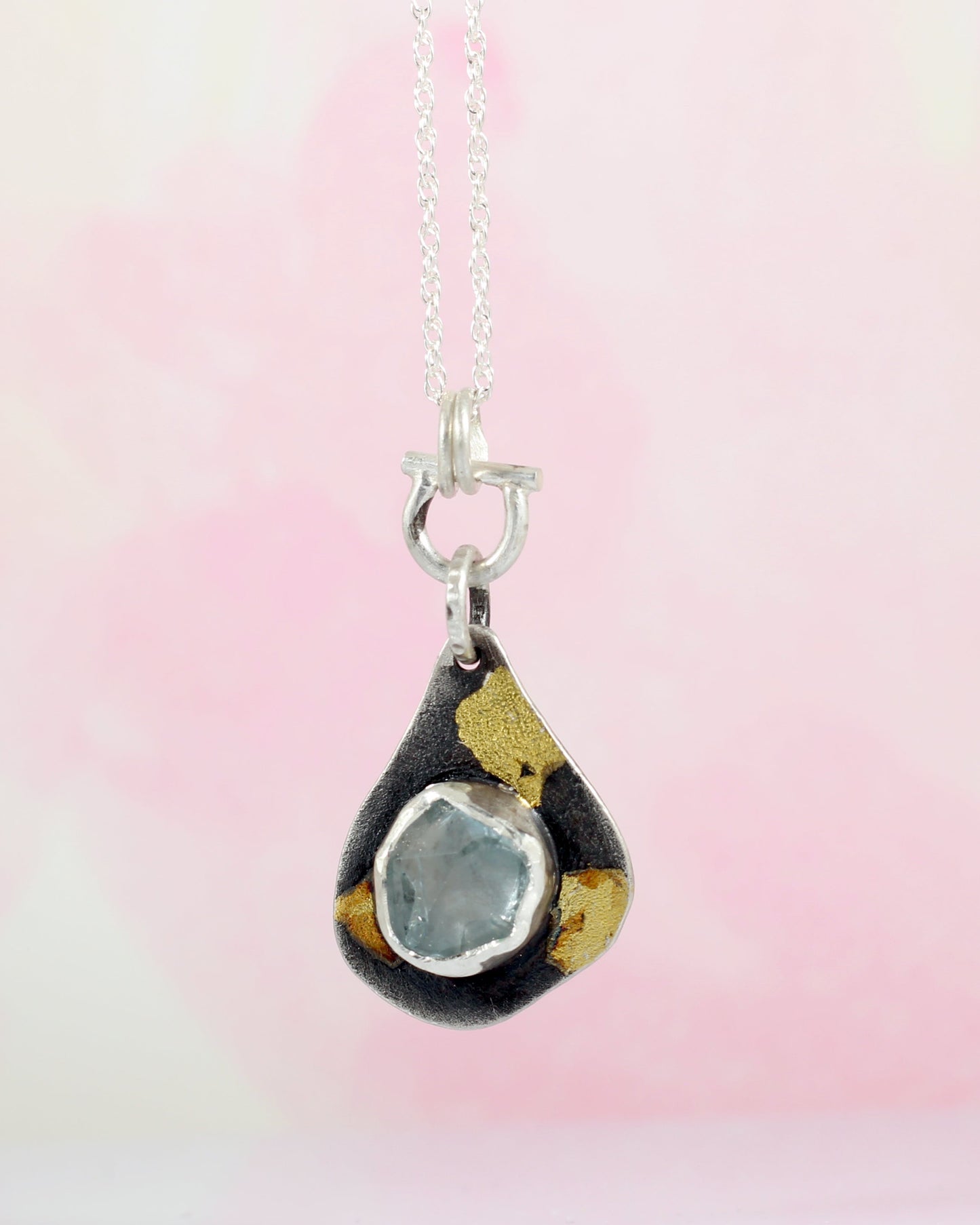 Raw Zircon Pendant - Keum-Boo pendant necklace #2