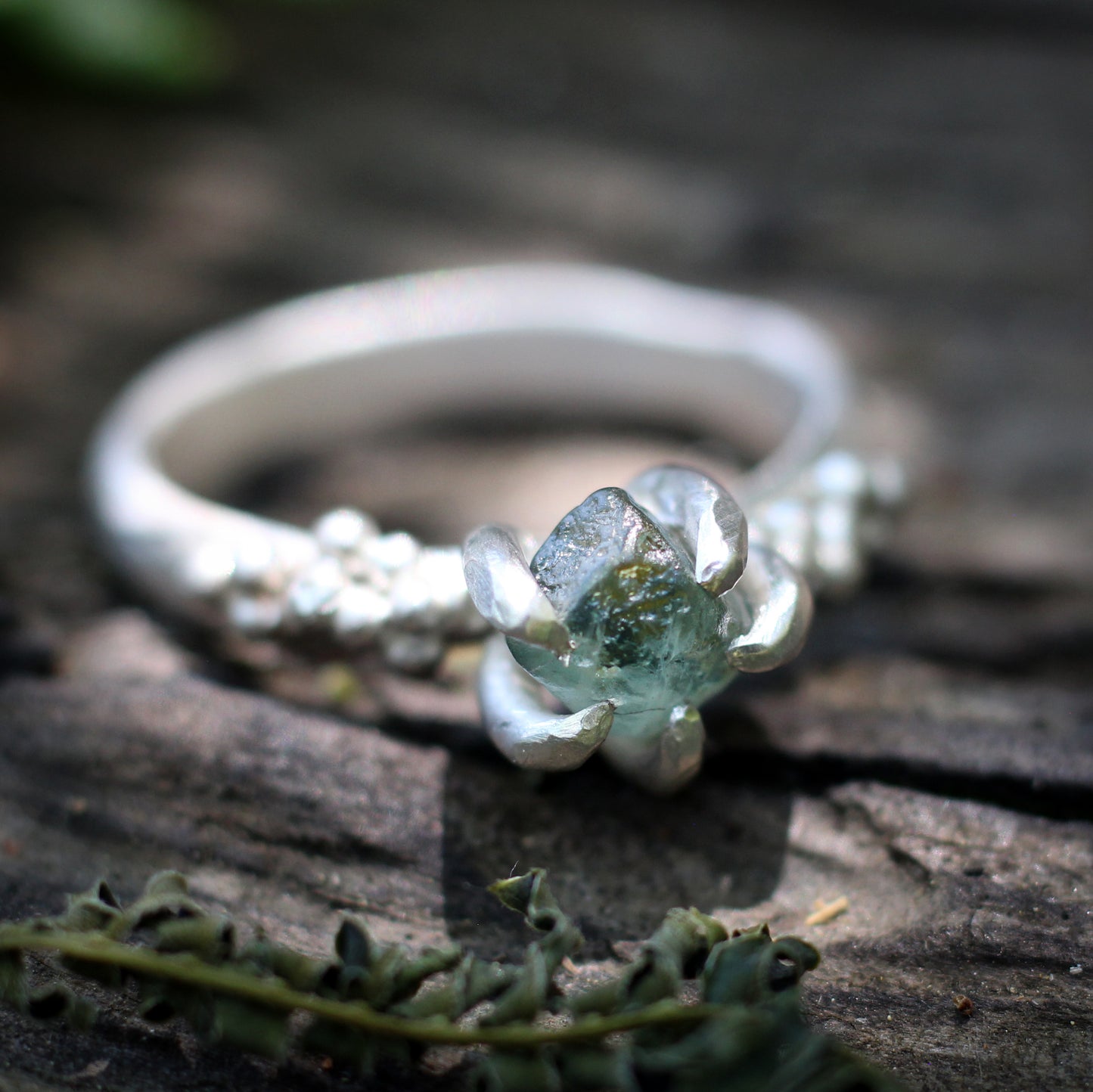 Montana Sapphire ring #4 - Forest Treasure