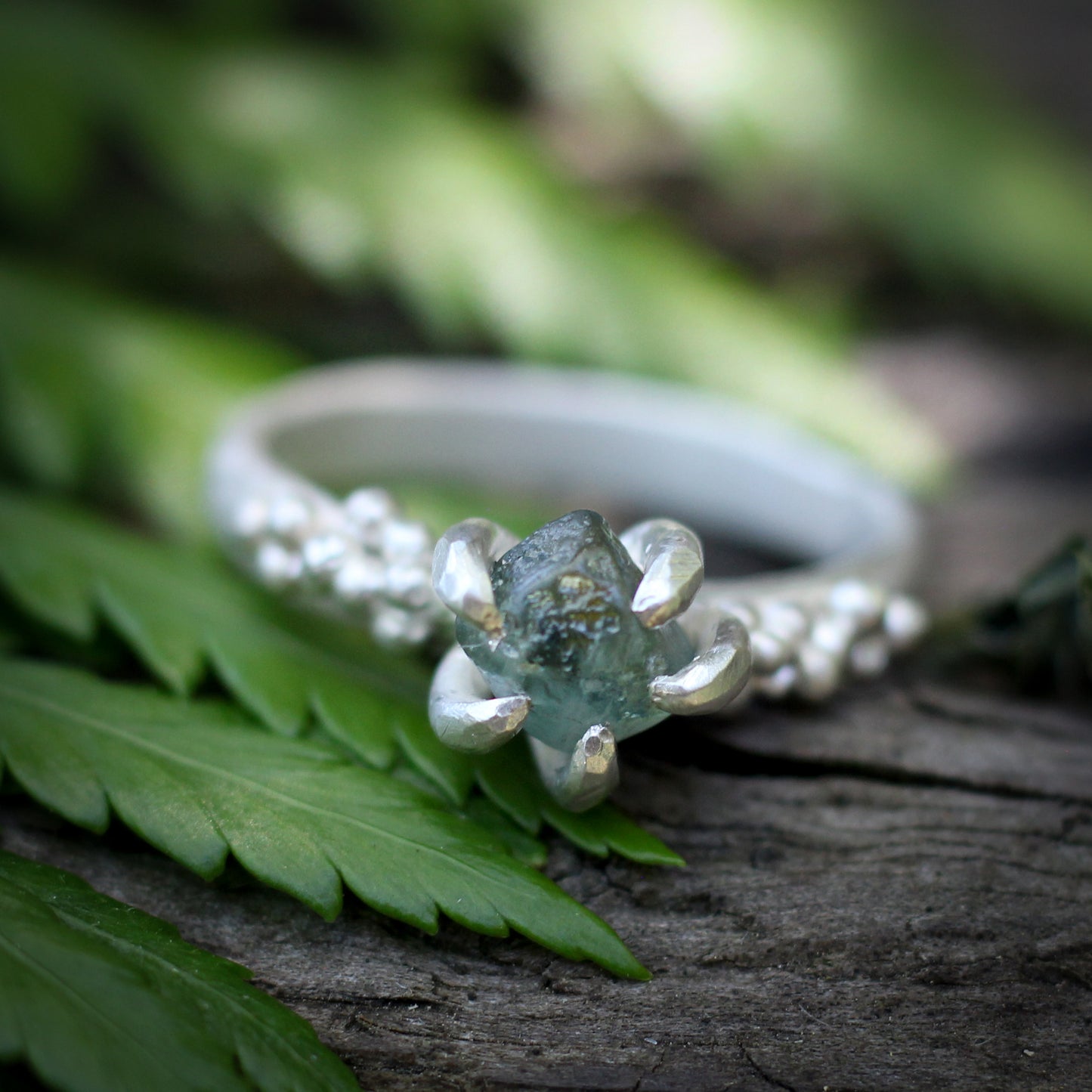 Montana Sapphire ring #4 - Forest Treasure