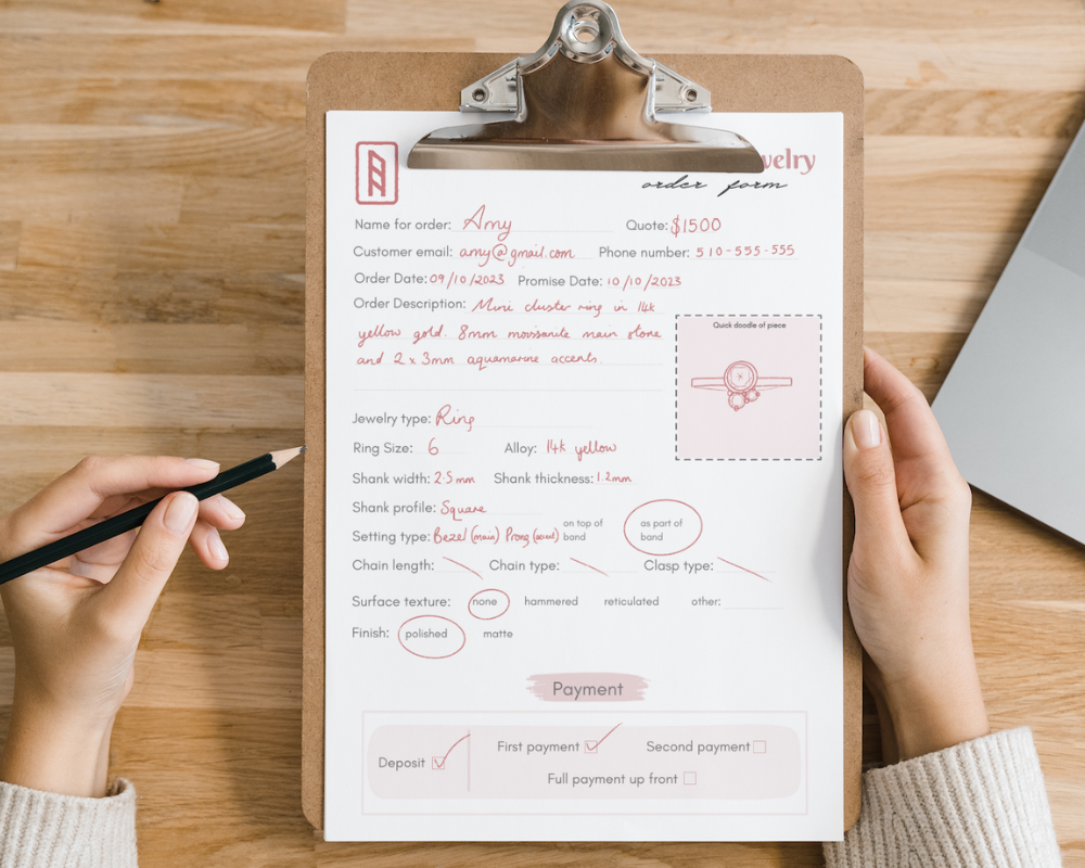 *For Other Jewelers* Custom Jewelry Order Form Template