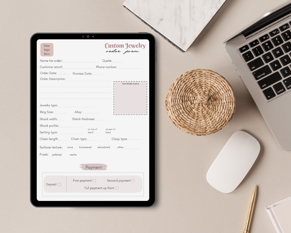 *For Other Jewelers* Custom Jewelry Order Form Template