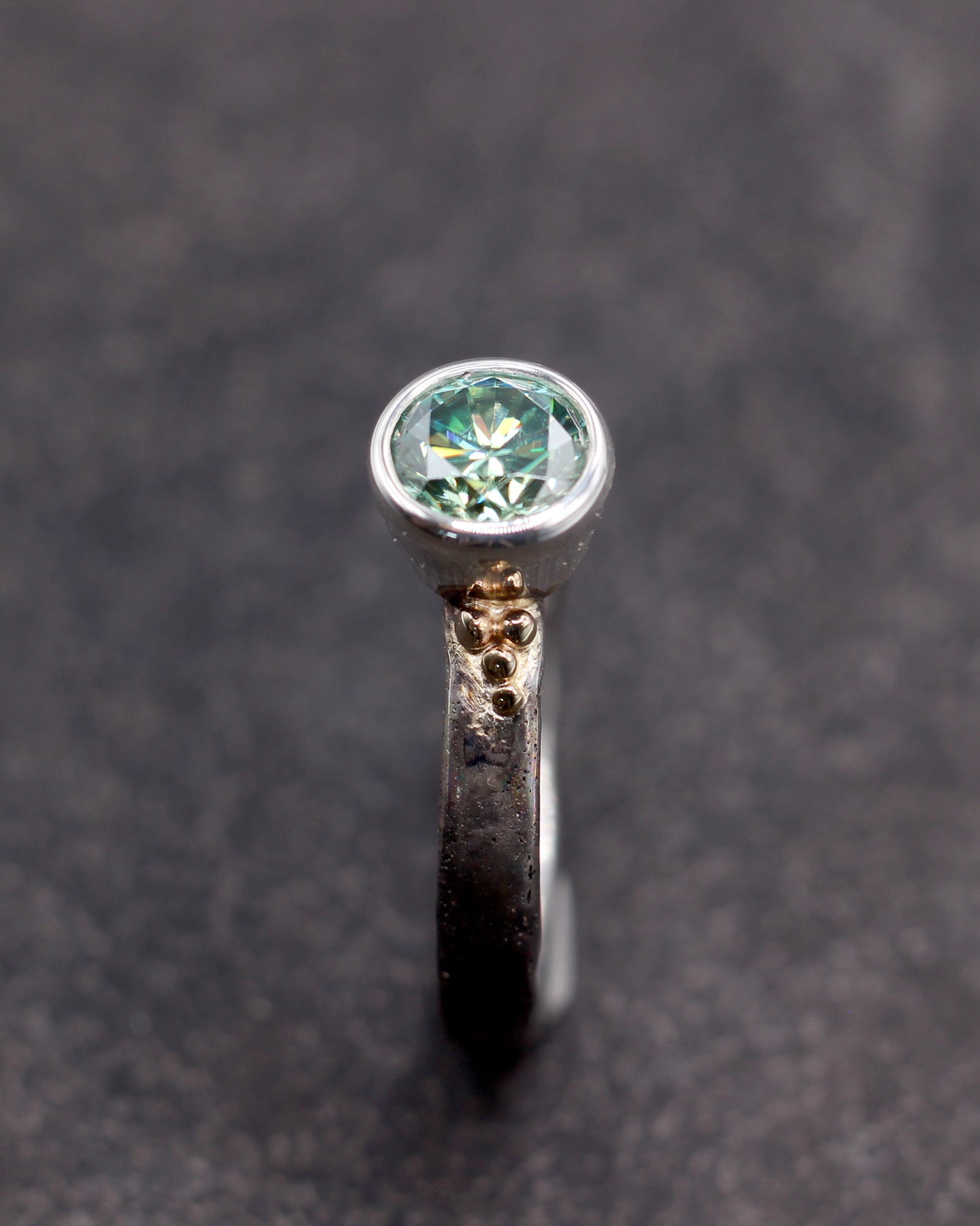 Aqua Moissanite Solitaire