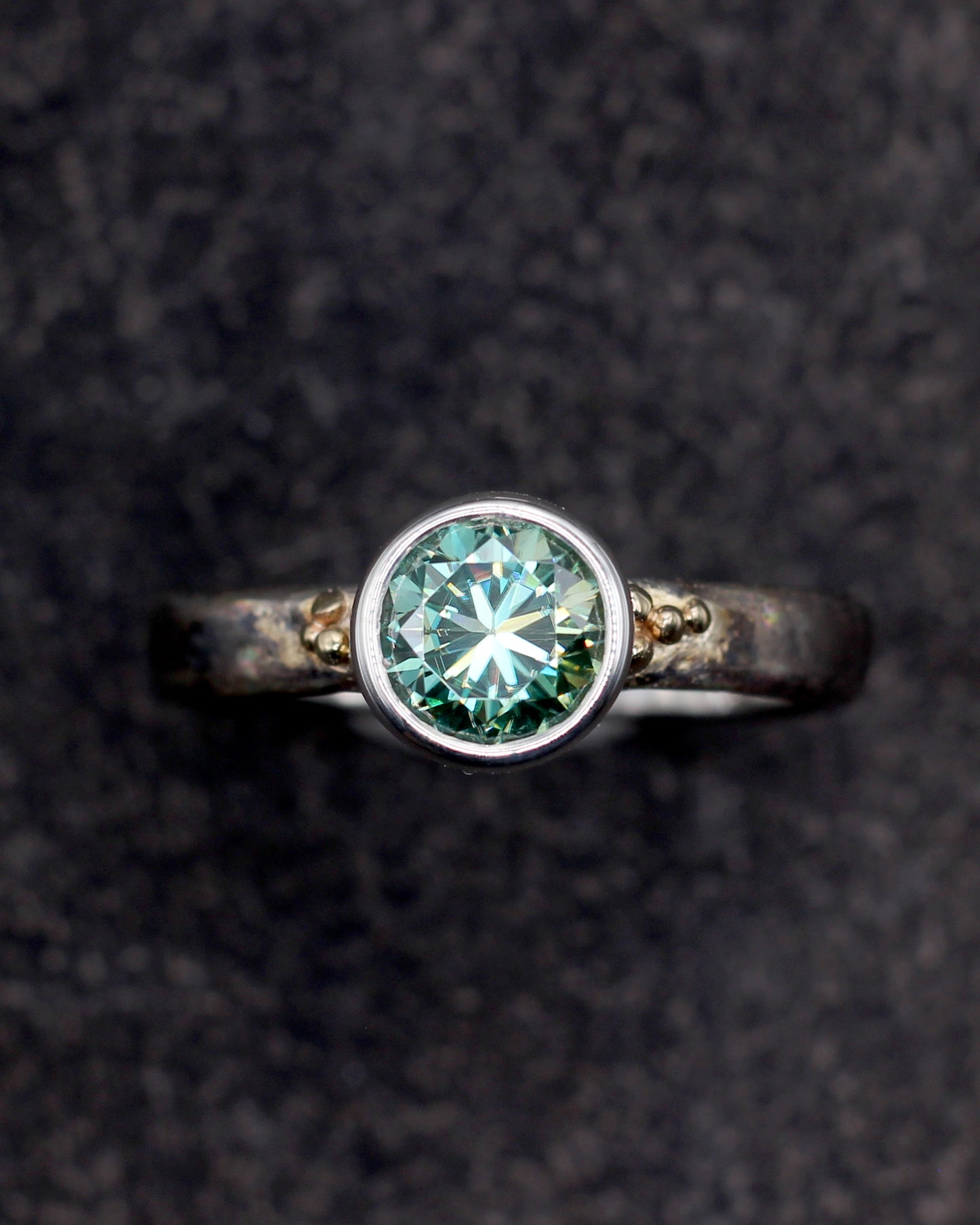 Aqua Moissanite Solitaire