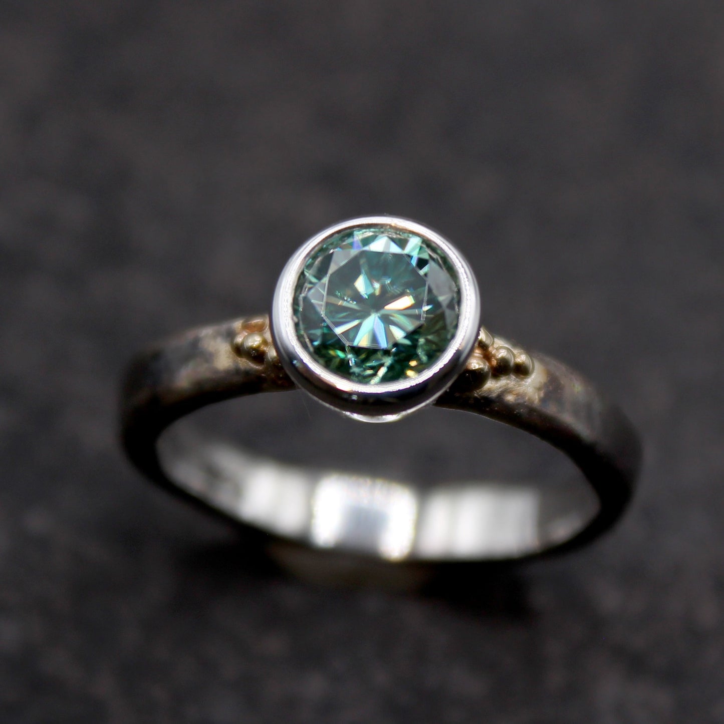 Aqua Moissanite Solitaire