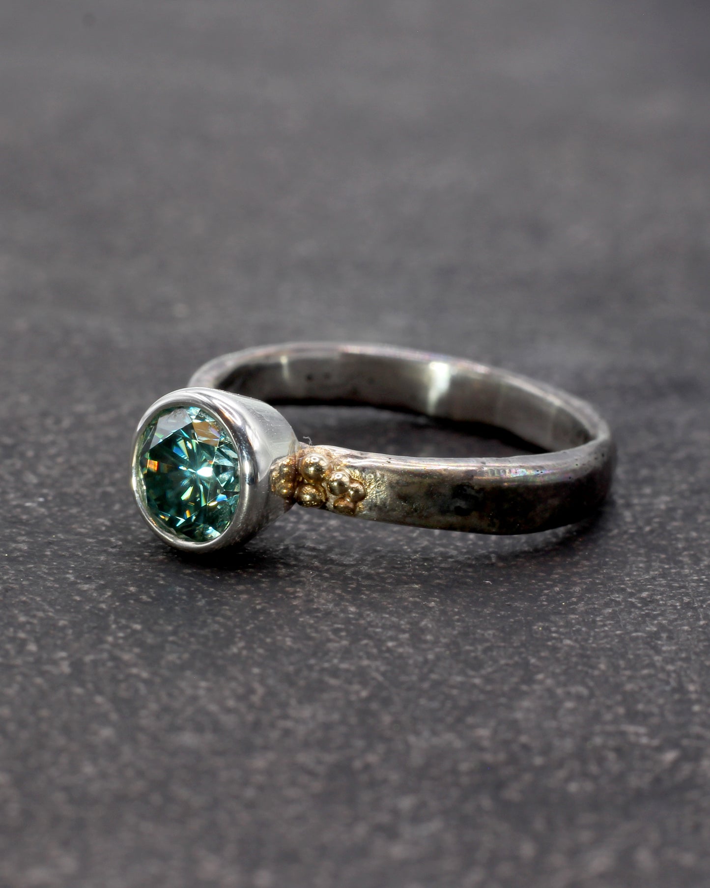 Aqua Moissanite Solitaire