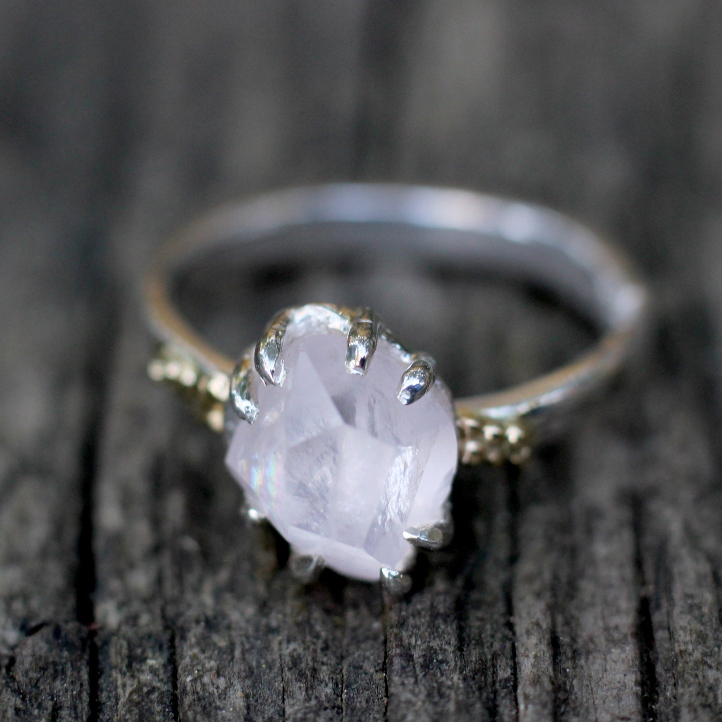 Rose Quartz Claw Ring