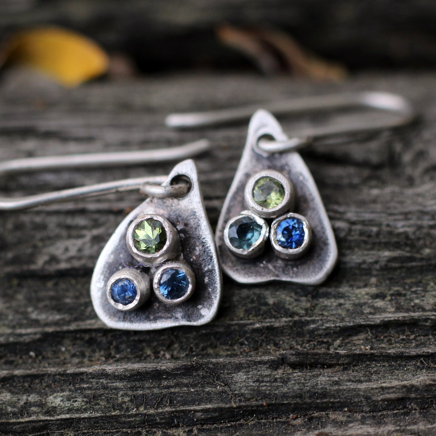 Rustic Sapphire "Fig" earrings