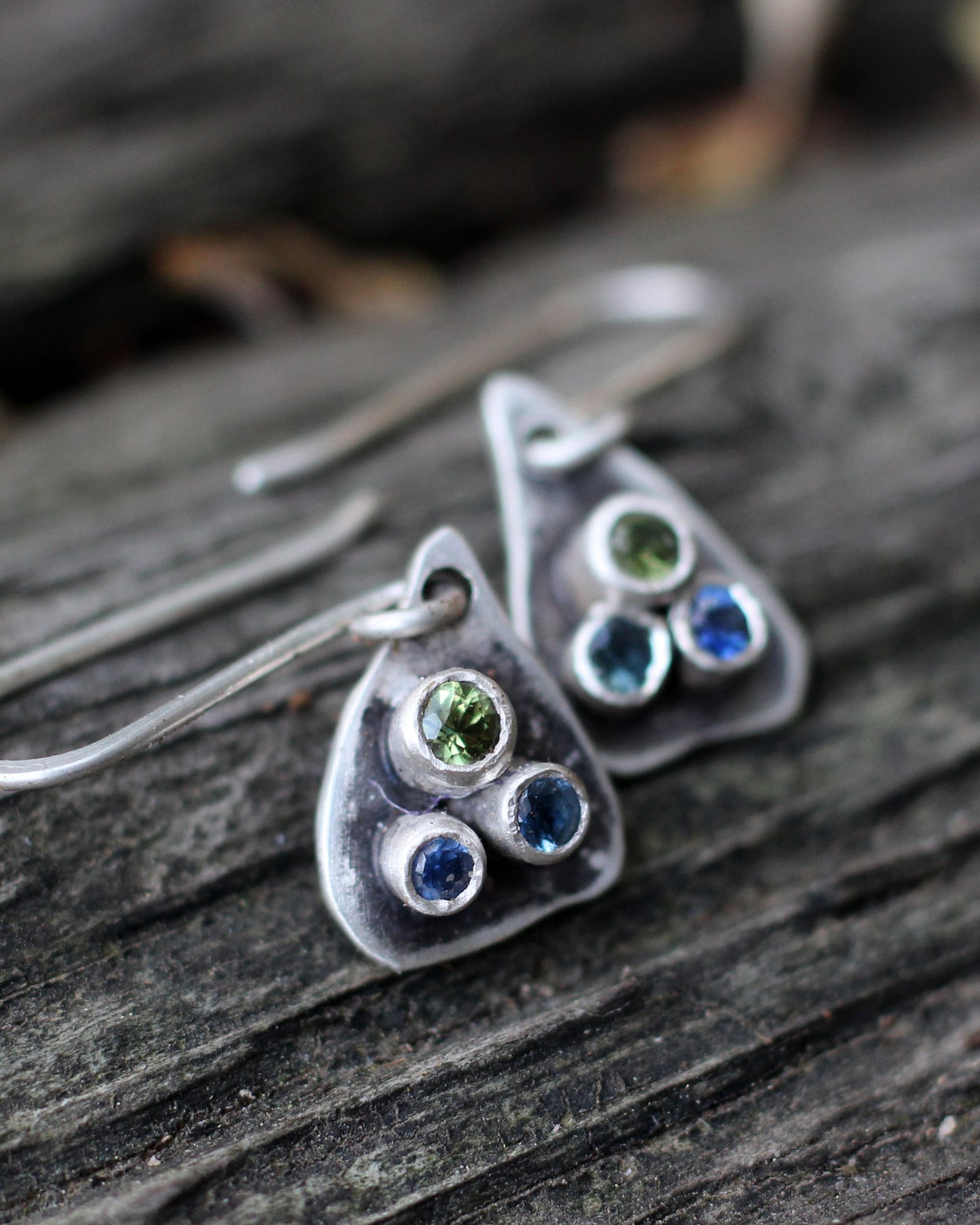 Rustic Sapphire "Fig" earrings