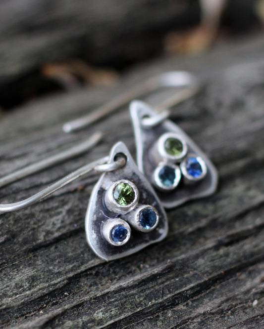 Rustic Sapphire "Fig" earrings