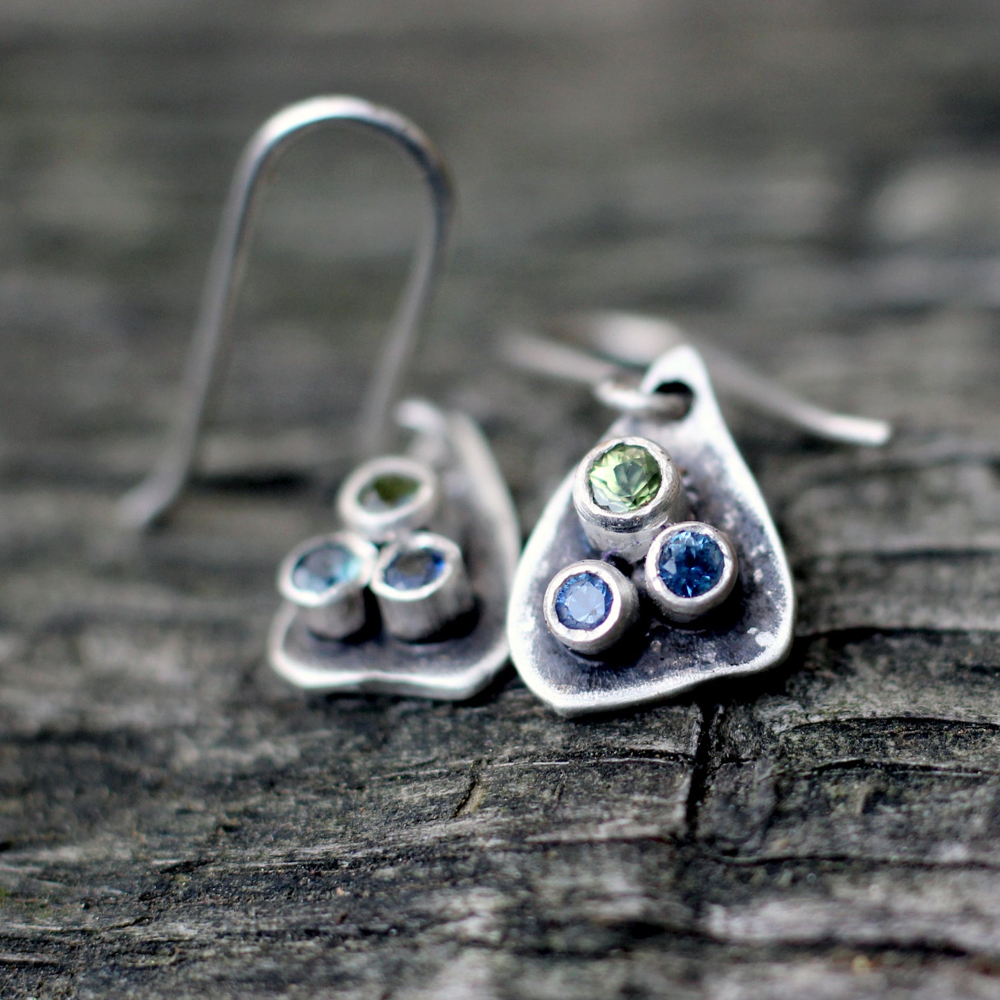 Rustic Sapphire "Fig" earrings
