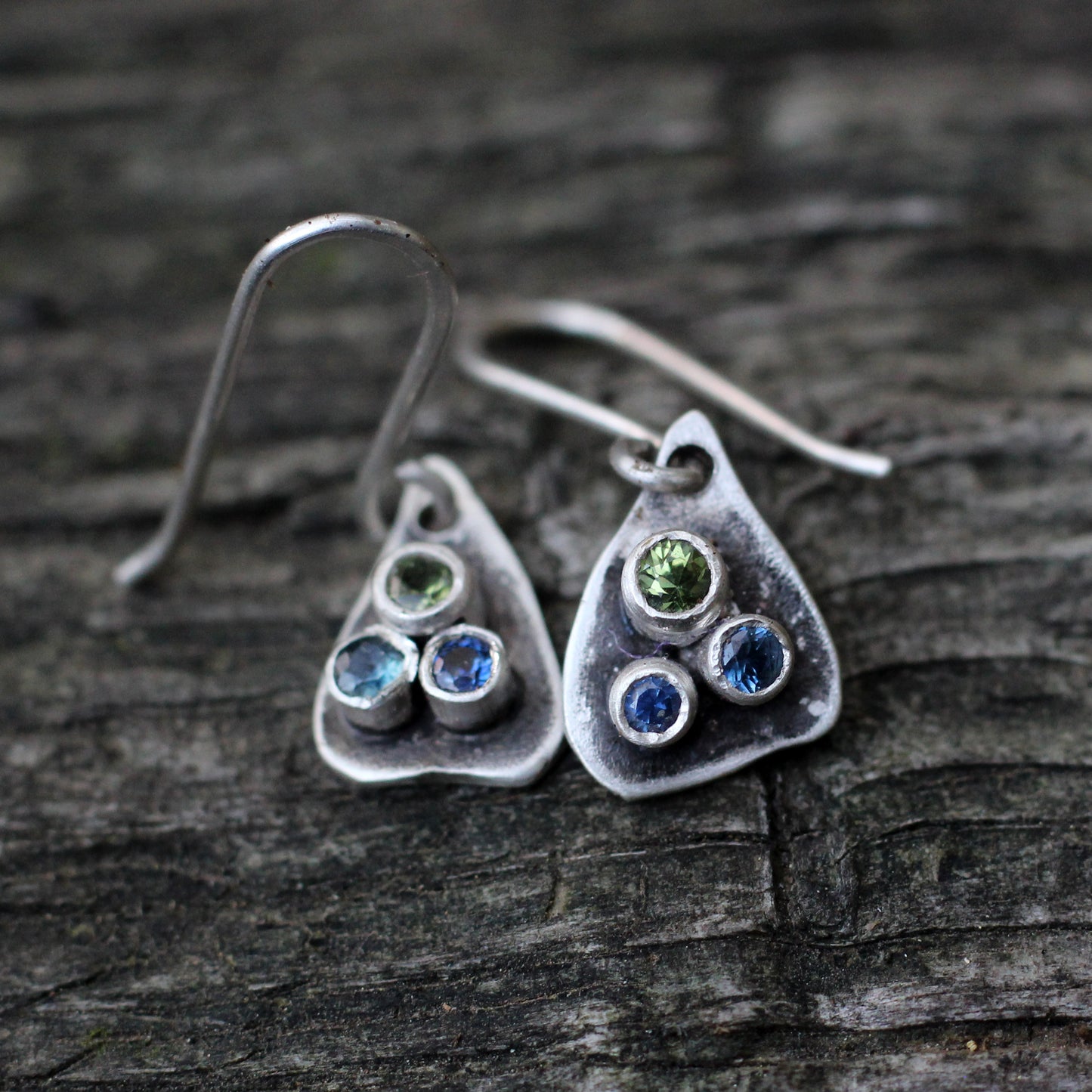 Rustic Sapphire "Fig" earrings