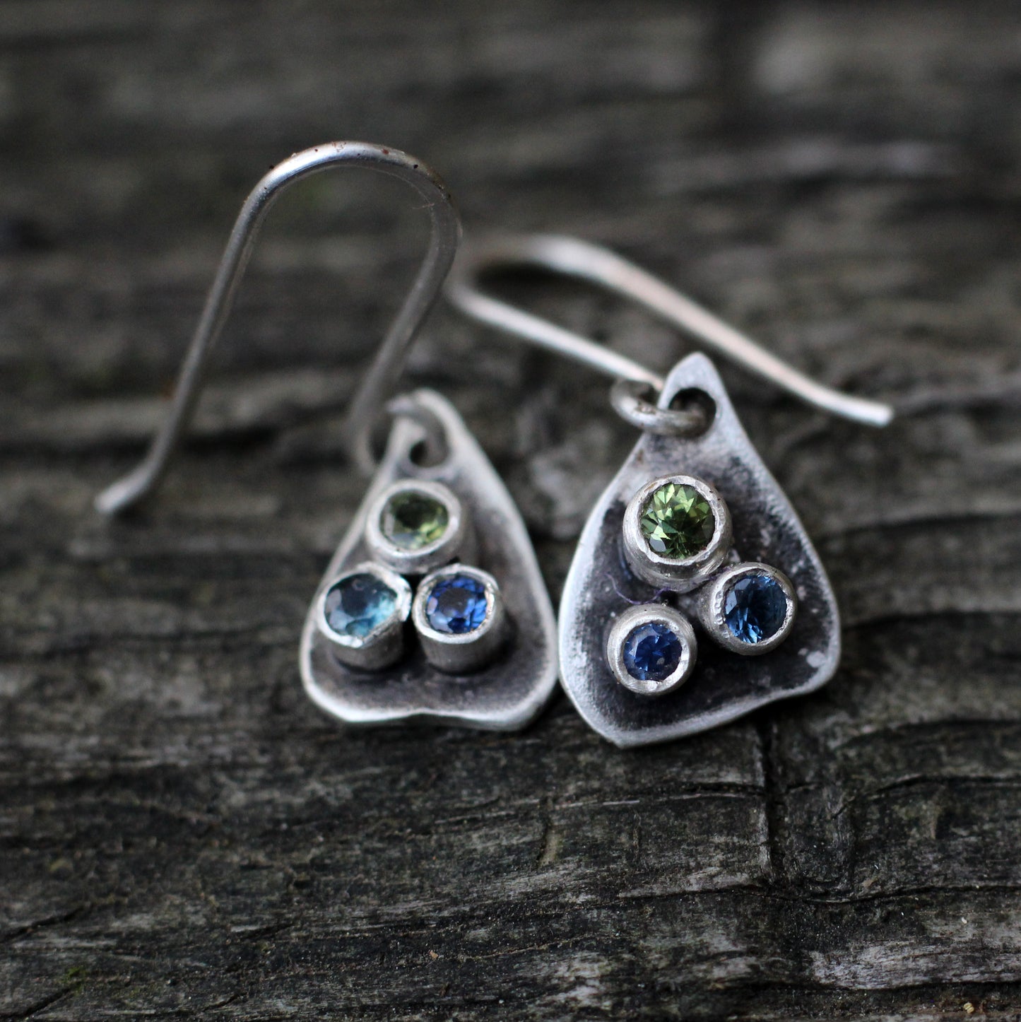 Rustic Sapphire "Fig" earrings