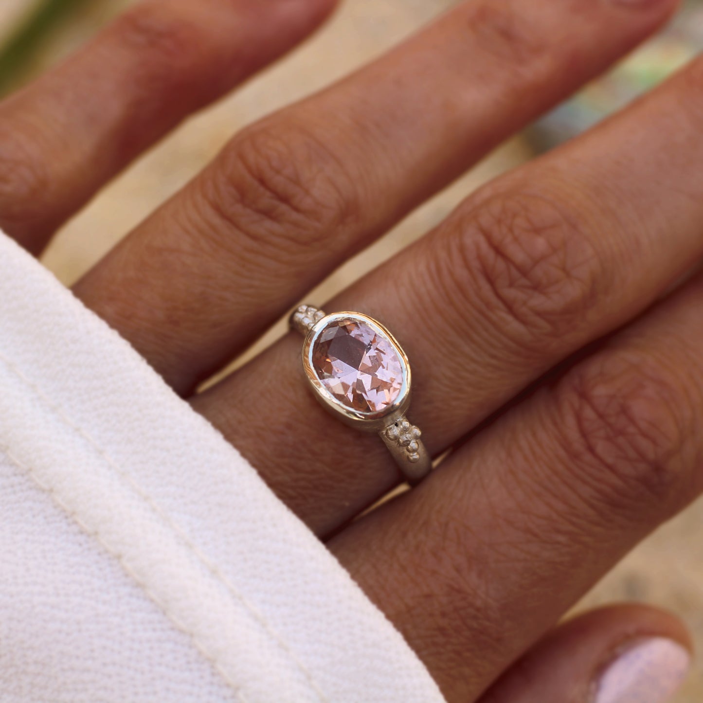 Her Ring - Oval Lab Grown Morganite Ring