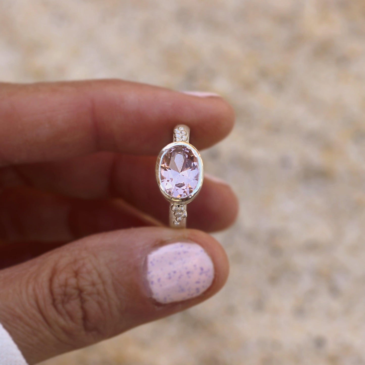 Her Ring - Oval Lab Grown Morganite Ring