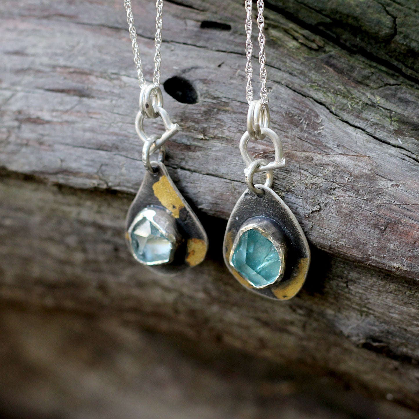 Raw Zircon Pendant - Keum-Boo pendant necklace #1