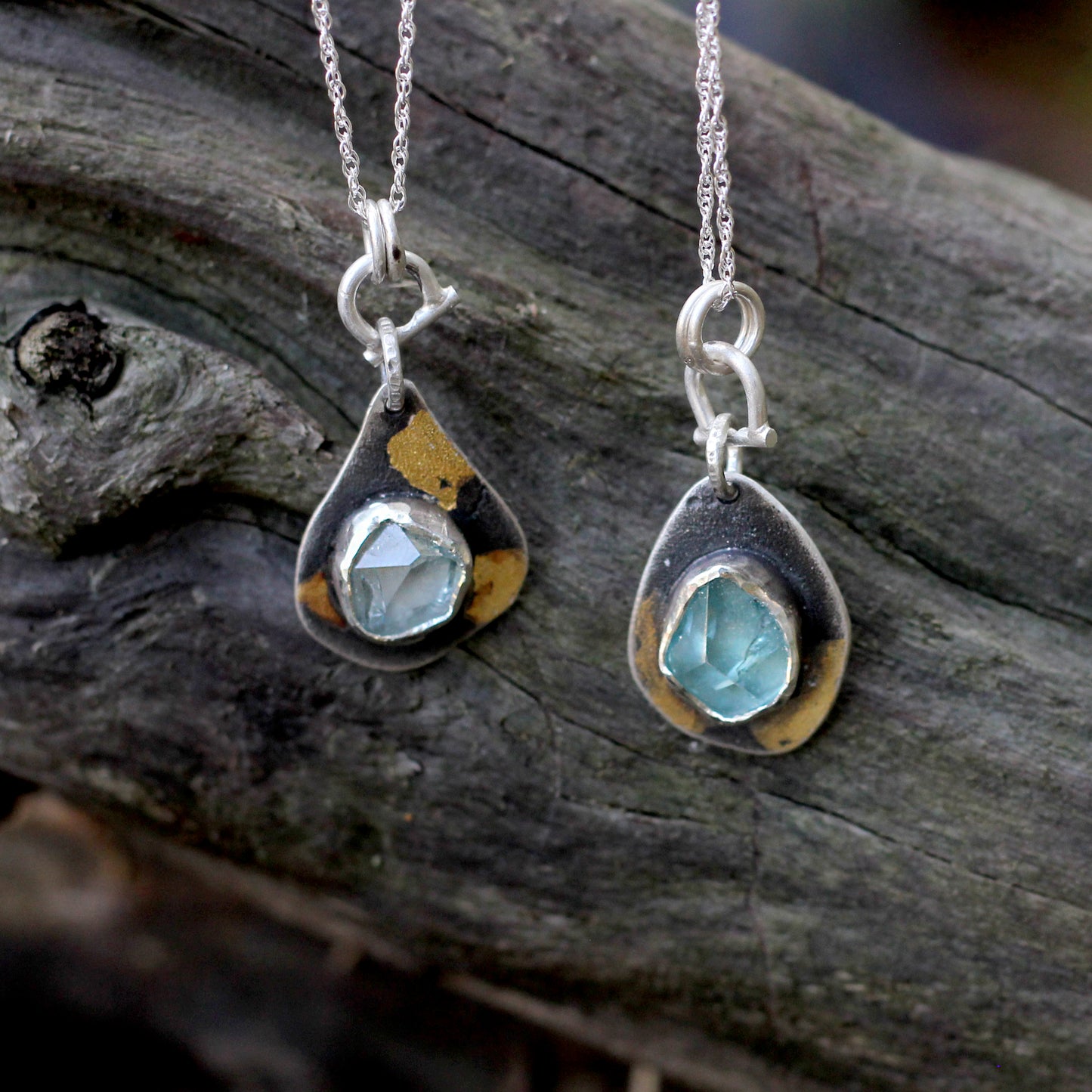 Raw Zircon Pendant - Keum-Boo pendant necklace #1