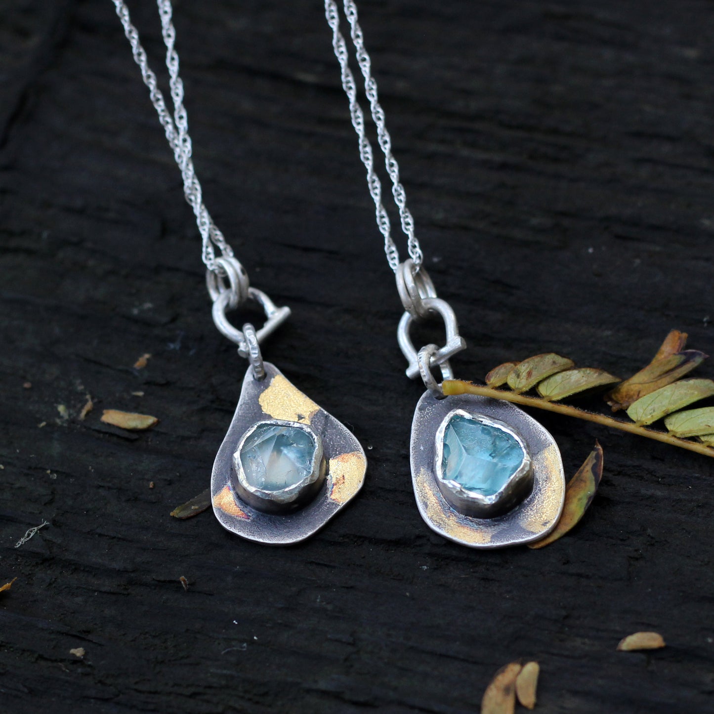 Raw Zircon Pendant - Keum-Boo pendant necklace #1