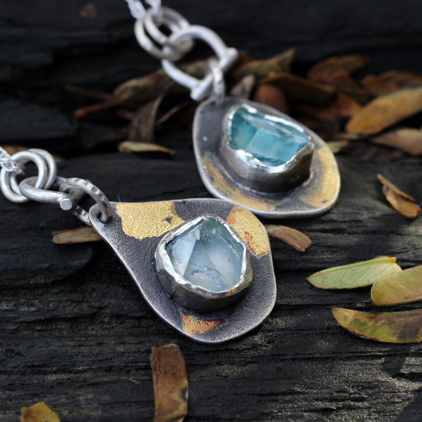 Raw Zircon Pendant - Keum-Boo pendant necklace #2