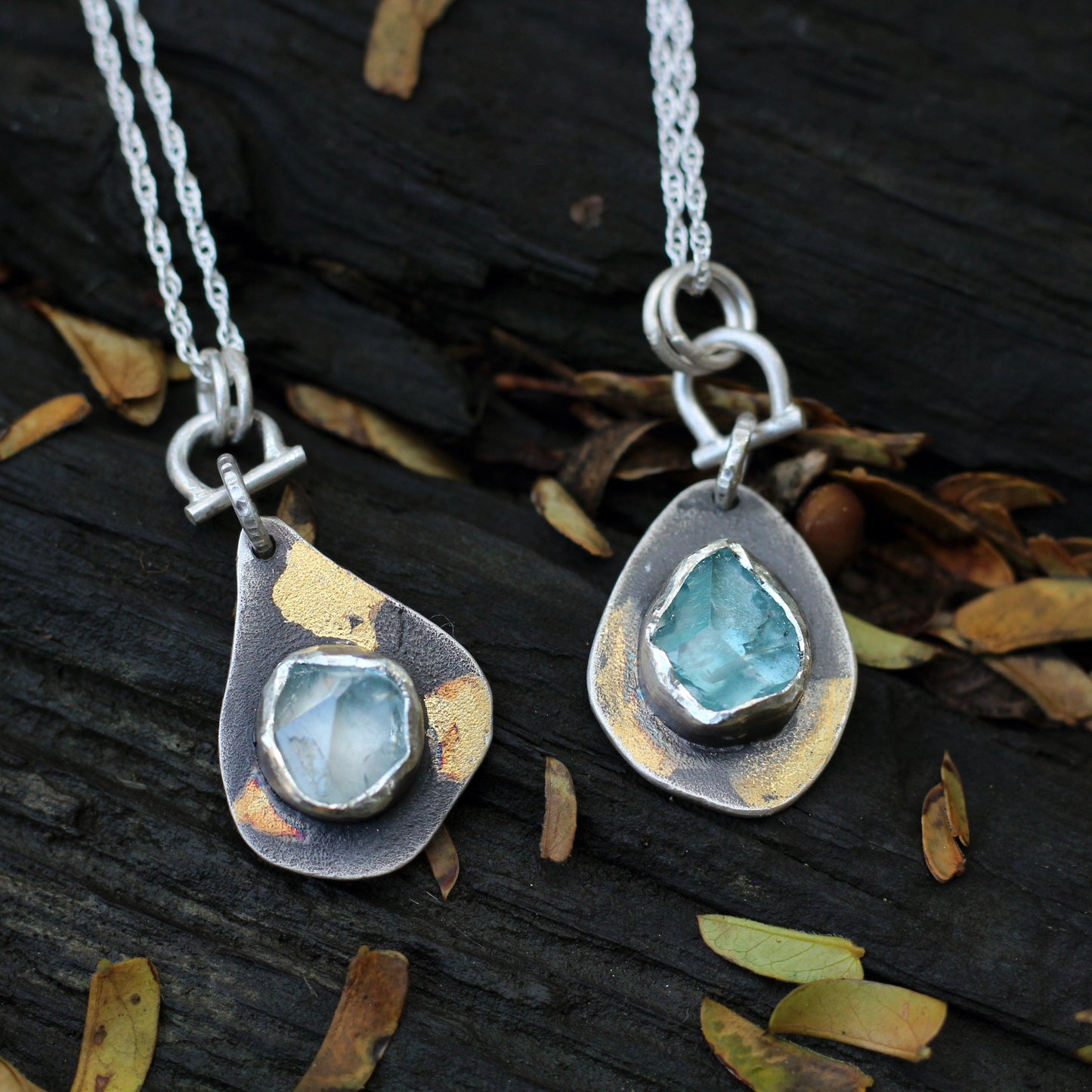 Raw Zircon Pendant - Keum-Boo pendant necklace #1
