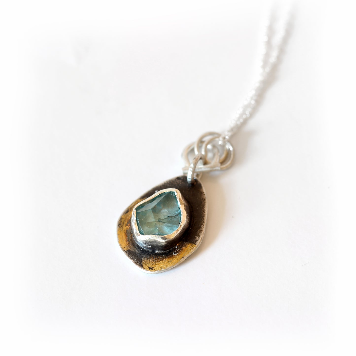 Raw Zircon Pendant - Keum-Boo pendant necklace #1