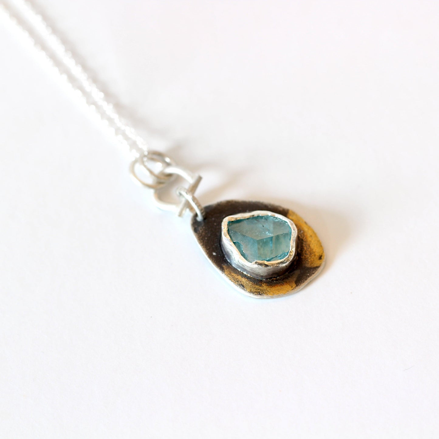 Raw Zircon Pendant - Keum-Boo pendant necklace #1