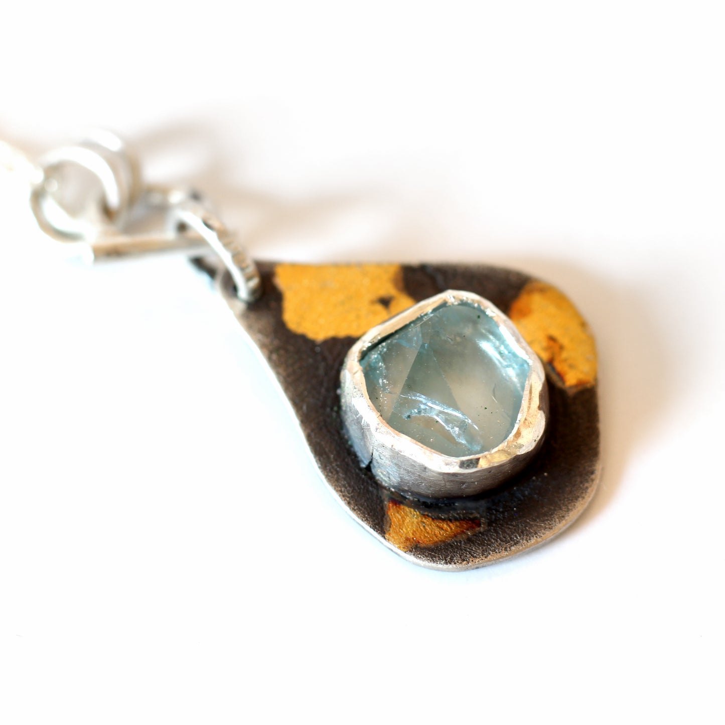 Raw Zircon Pendant - Keum-Boo pendant necklace #2