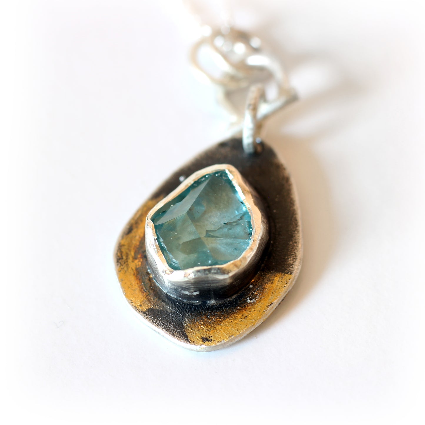 Raw Zircon Pendant - Keum-Boo pendant necklace #1