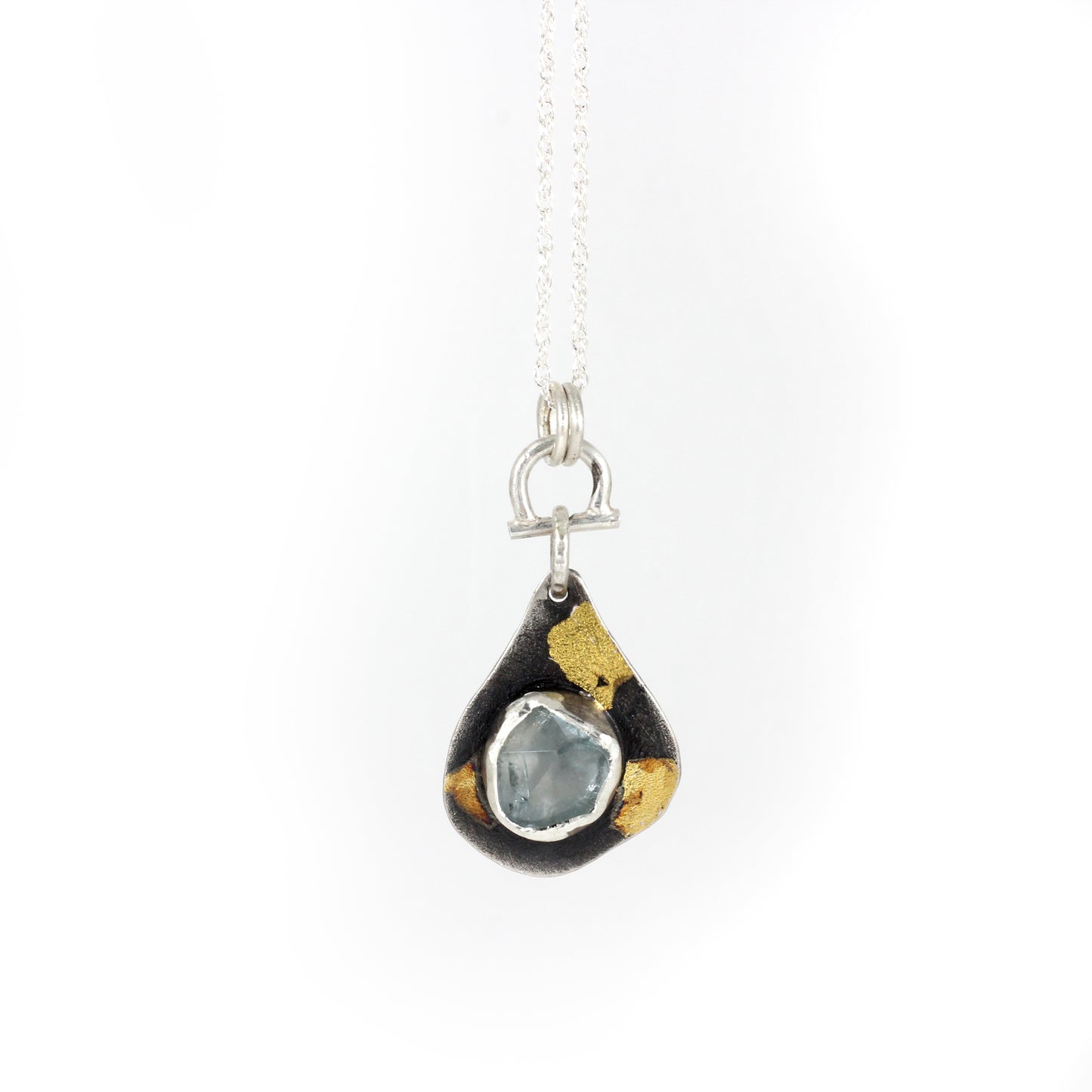 Raw Zircon Pendant - Keum-Boo pendant necklace #2