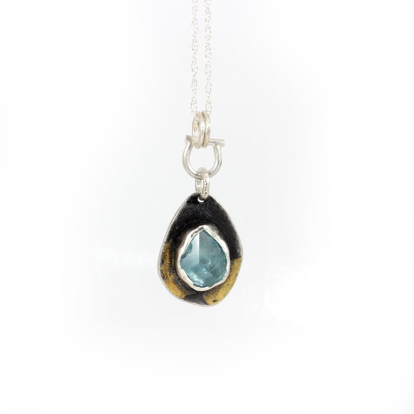 Raw Zircon Pendant - Keum-Boo pendant necklace #1
