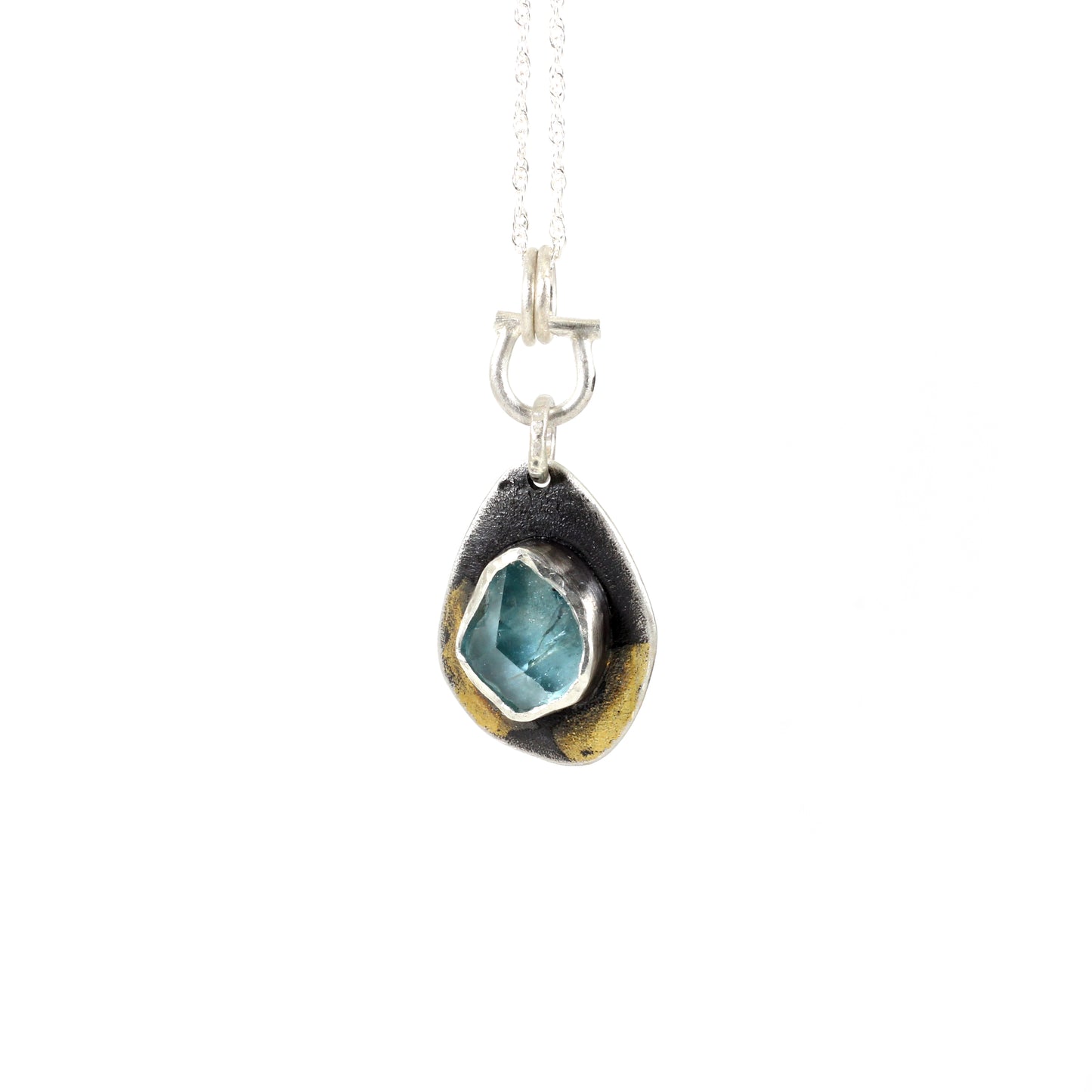 Raw Zircon Pendant - Keum-Boo pendant necklace #1