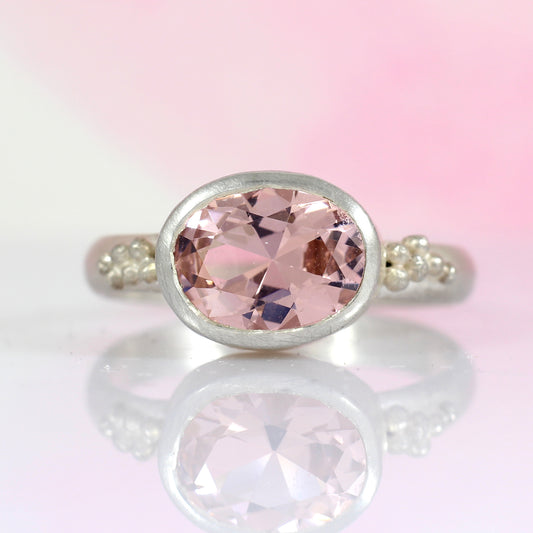 Her Ring - Oval Lab Grown Morganite Ring
