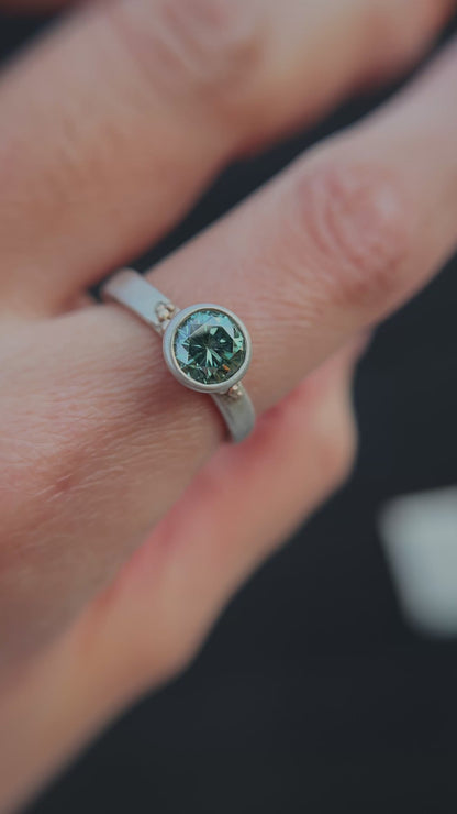 Teal Moissanite Solitaire