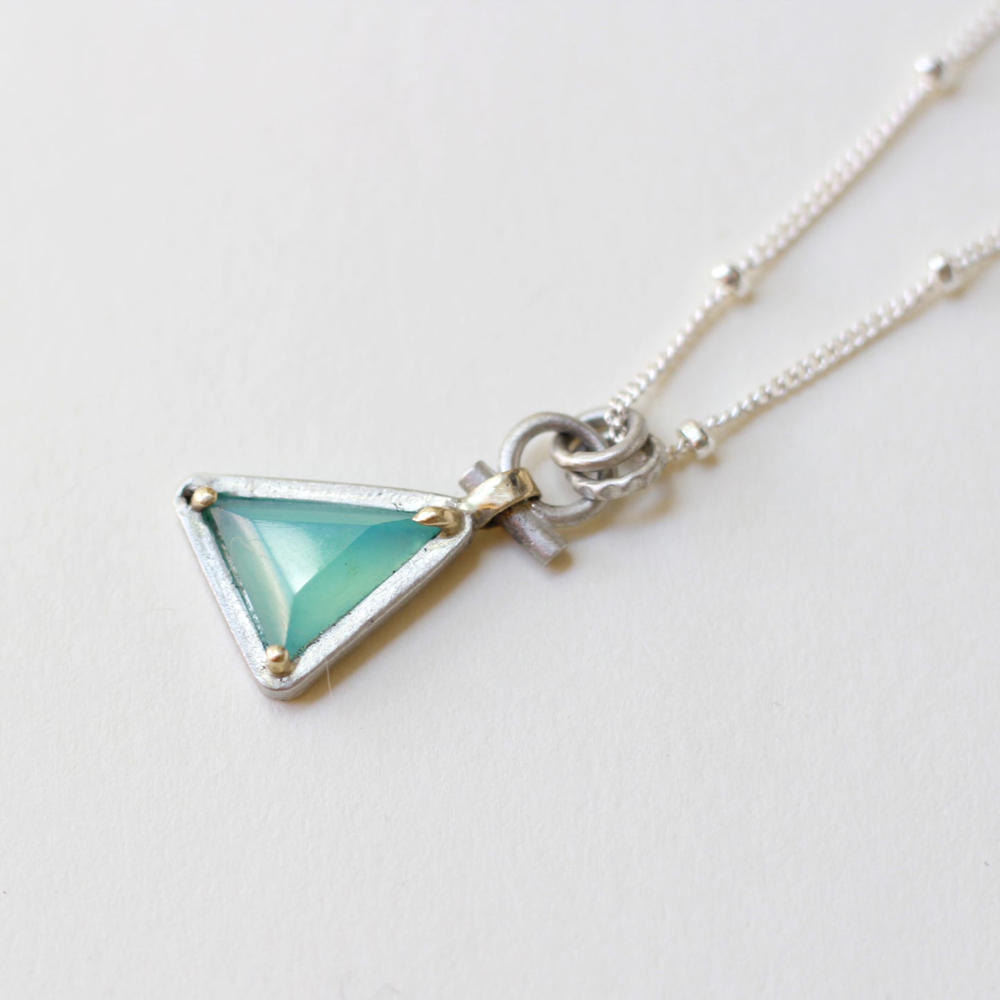 Peruvian opal triangle necklace