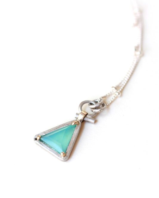 Peruvian opal triangle necklace