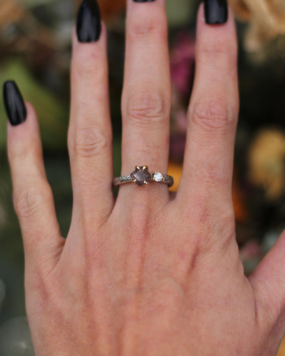 Spinel Moissanite ring