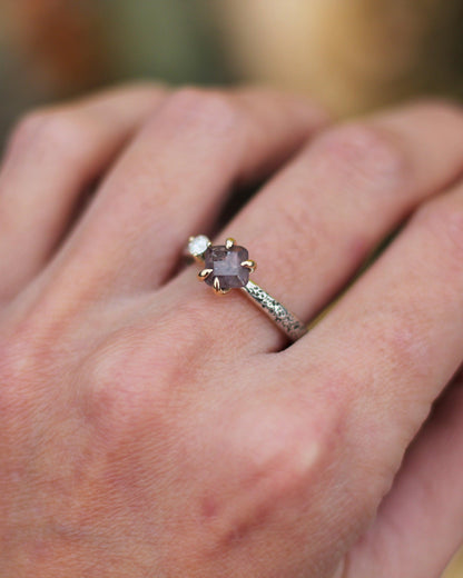 Spinel Moissanite ring