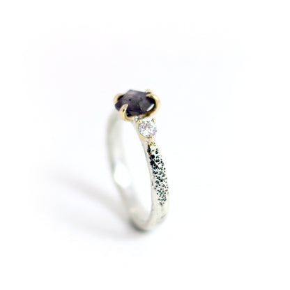 Spinel Moissanite ring